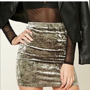 Crushed Velvet Mini Skirt